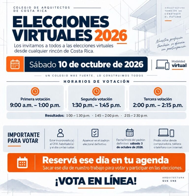 Elecciones del Colegio de Arquitectos 2026: padrón, requisitos y voto electrónico