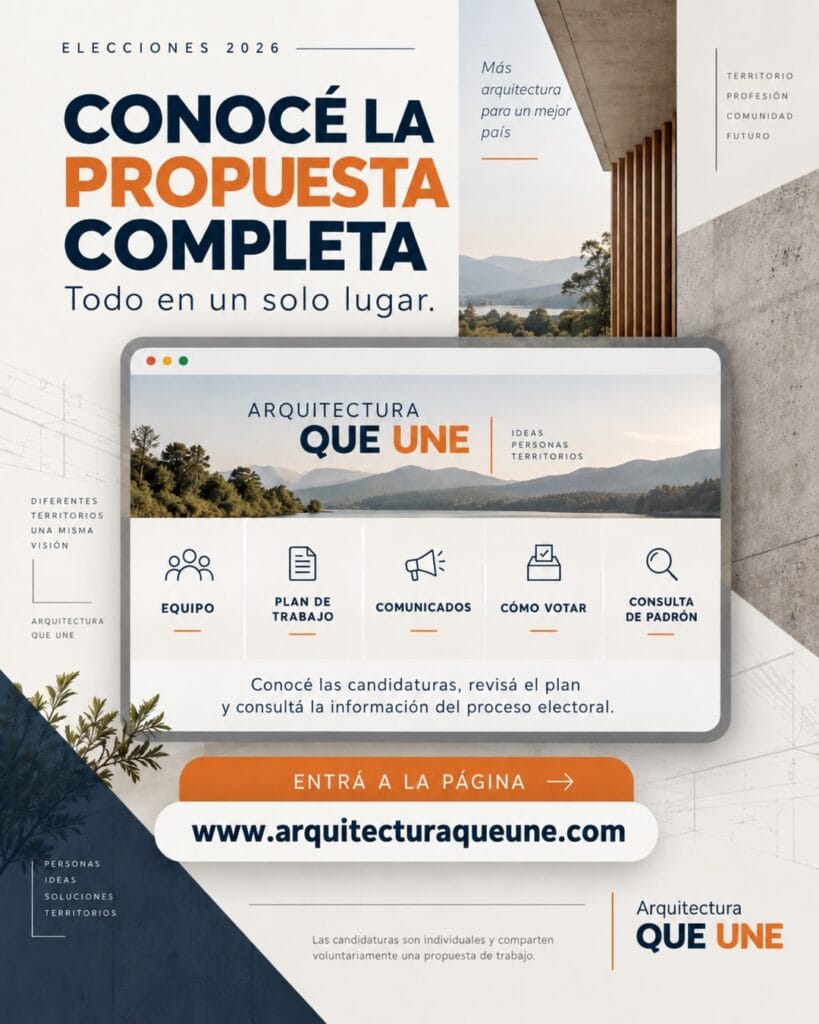 Arquitectura que Une: cómo consultar el plan de trabajo completo